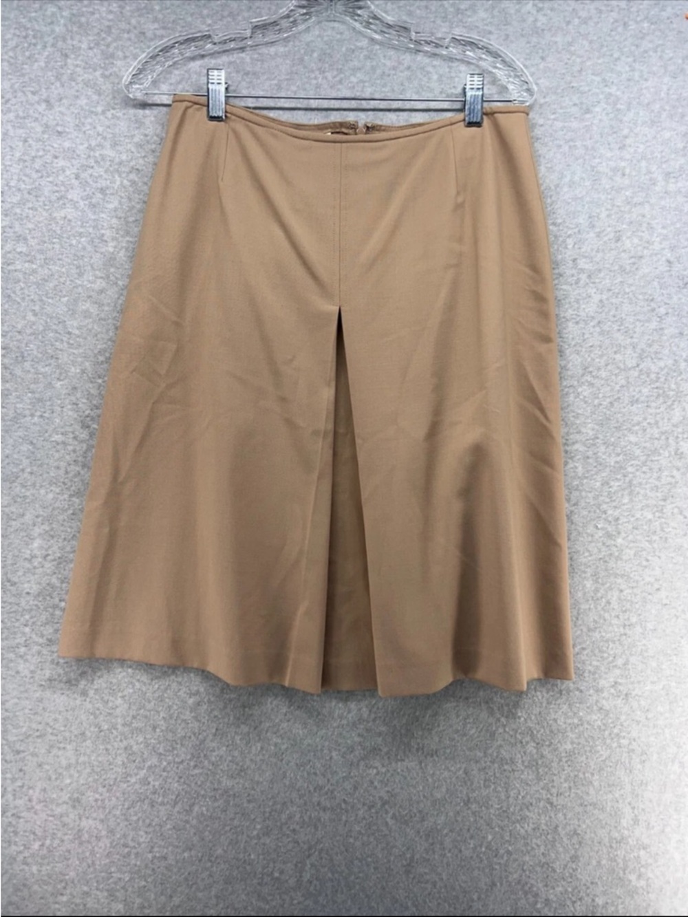 Eddie Bauer Tan Midi Skirt with Center Front Pleat